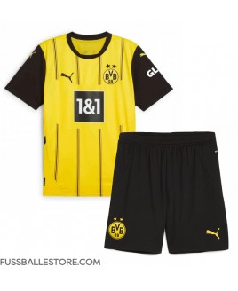 Günstige Borussia Dortmund Heimtrikotsatz Kinder 2024-25 Kurzarm (+ Kurze Hosen)